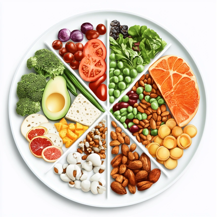 Ілюстрована тарілка з пропорціями БЖВ